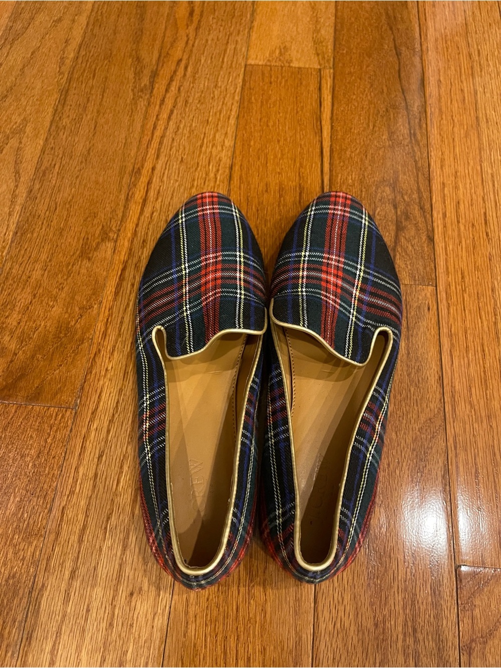 J.Crew Women's Plaid Tartan Black Red Green Blue Flats Slip-on Shoes Size 8.5 - Picture 8 of 11